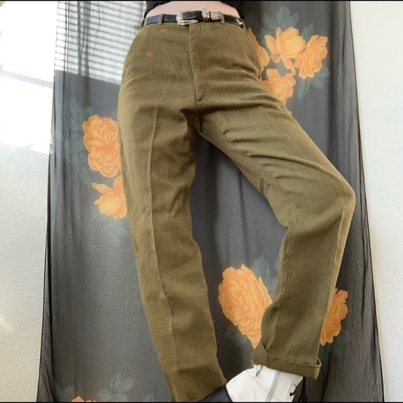 SALE Vintage 1960s Magee’s Olive Tweed Slacks - Picture 3 of 11